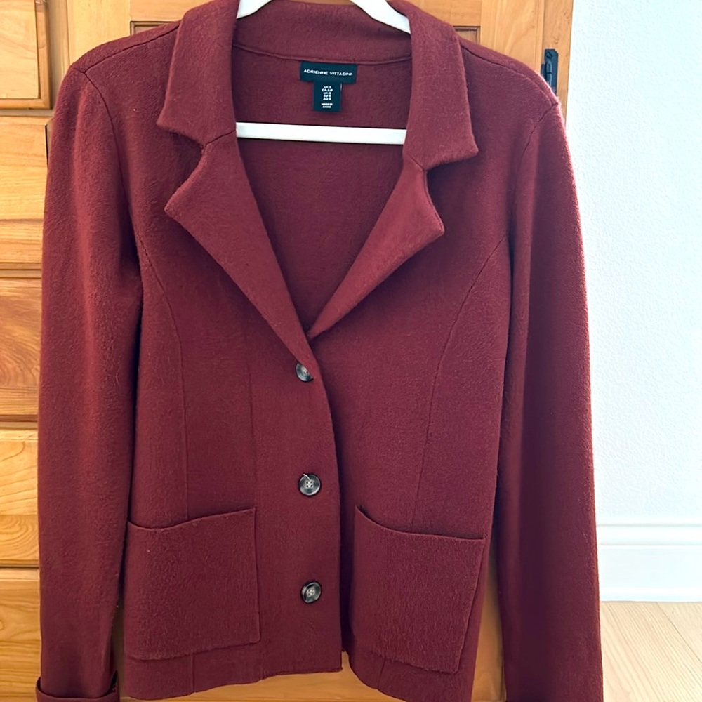 Adrienne Vittadini Maroon Blazer S